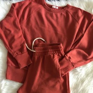 Gap Classic Terra Cotta Jogger Set Loungewear Size Small